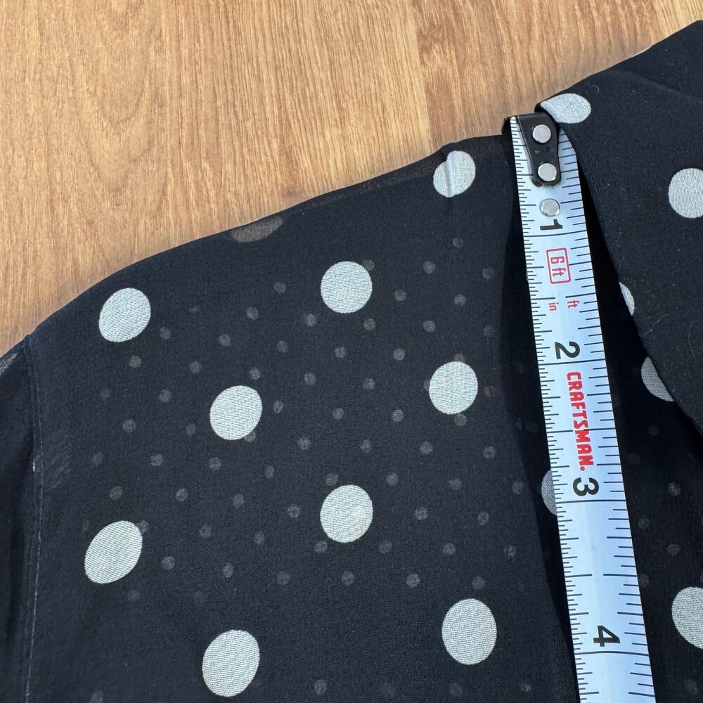 Akris Punto Polka Dot Tiered Midi Dress Womens 12 Black/Cream Long Sleeve - Picture 5 of 11
